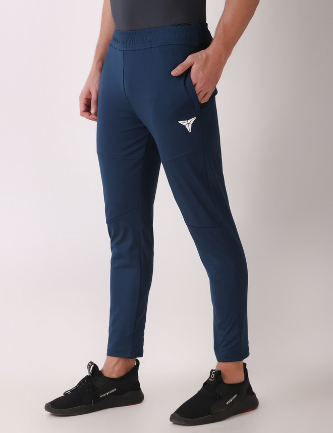 GYMYARD Solid Men Blue Track Pants 