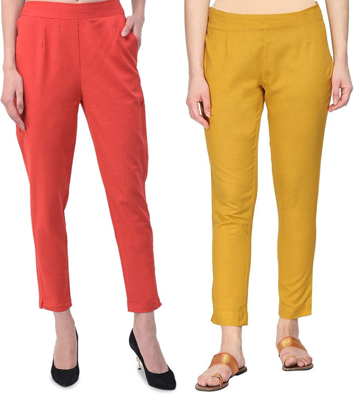 fheo Regular Fit Women Red Trousers 