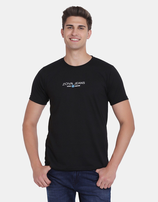 INKKR Typography Men Round Neck Black T 