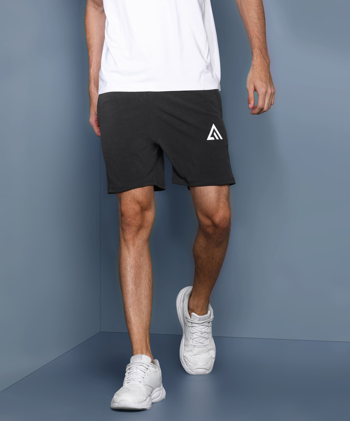 ADRENEX Solid Men Grey Basic Shorts 