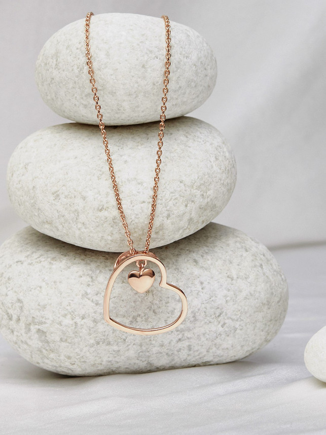 GIVA Sterling Silver Rose Gold Heart 