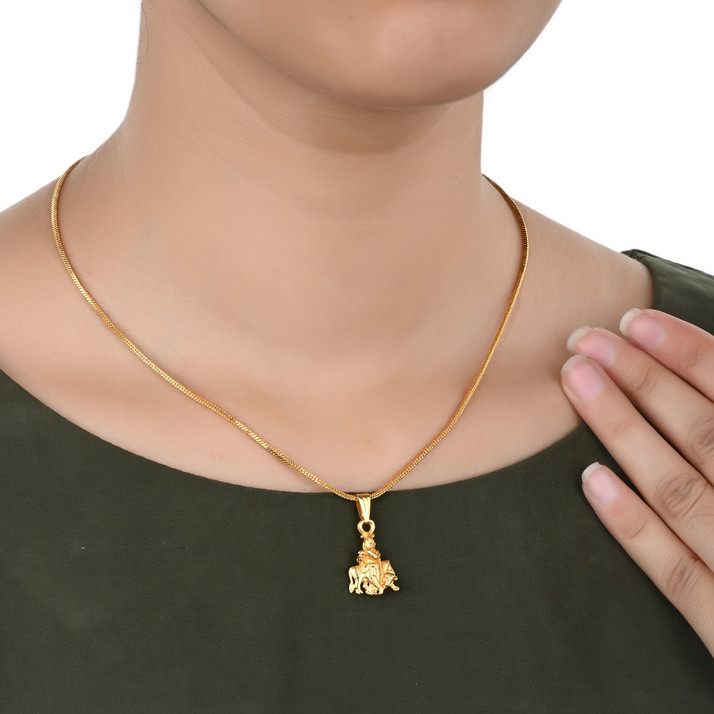 Cow Gold Plated Religious God Pendant 