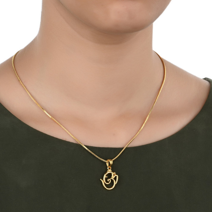 Beadworks Gold Plated Om Locket/Pendant 