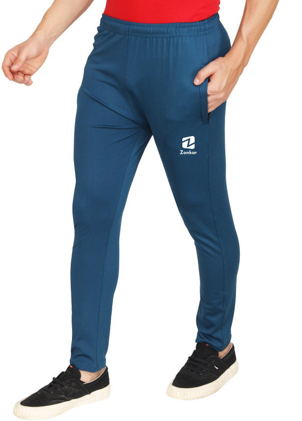 Zonkar Solid Men Dark Blue Track Pants 