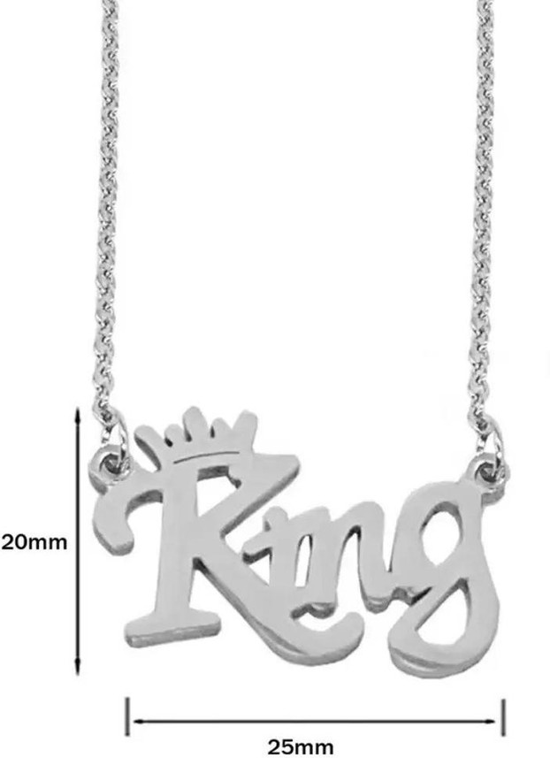 MEENAZ King Name Letter Locket Chain 