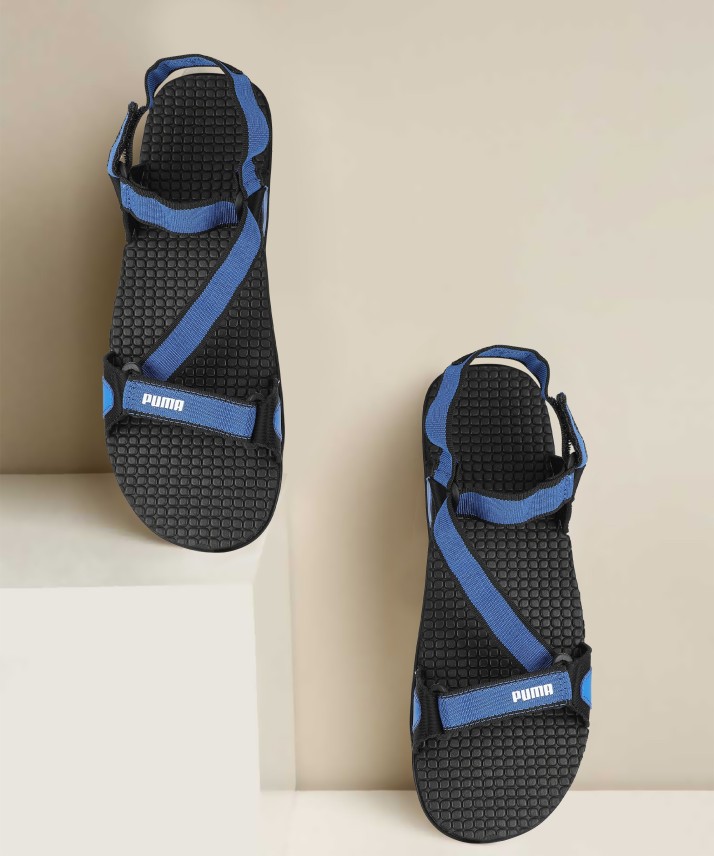 puma men black sandals