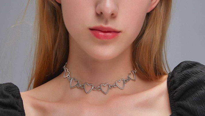 heart choker necklace Metal Choker 
