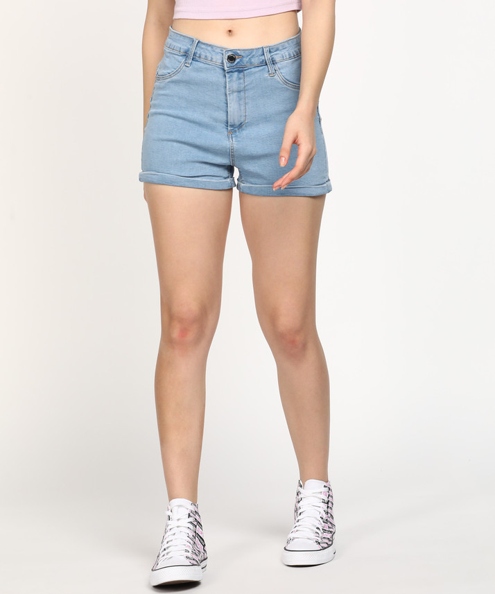 Buy Hailys Solid Women Light Blue Denim 