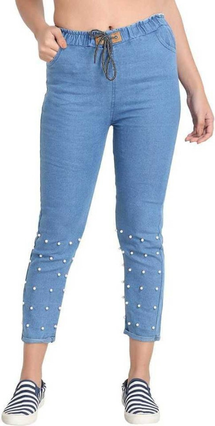 Desnuda Jogger Fit Women Blue Jeans 