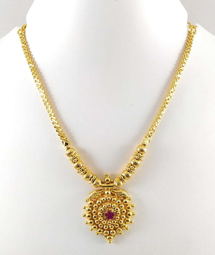 AFJ SHORT NECKLACE Ruby Gold-plated 