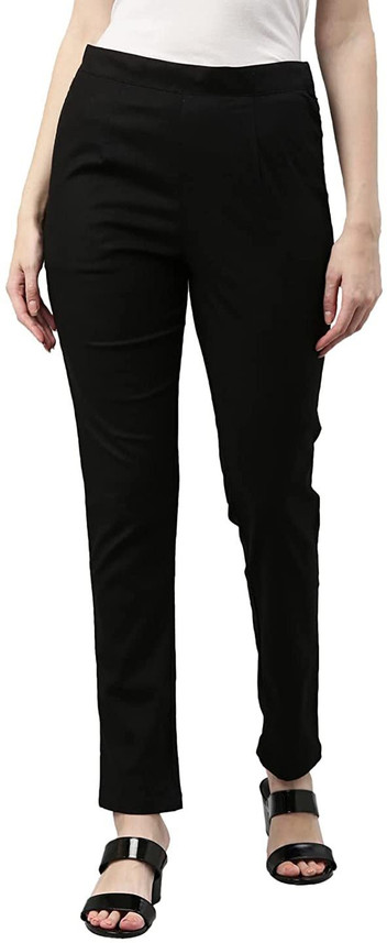 Lyra Regular Fit Women Black Trousers 