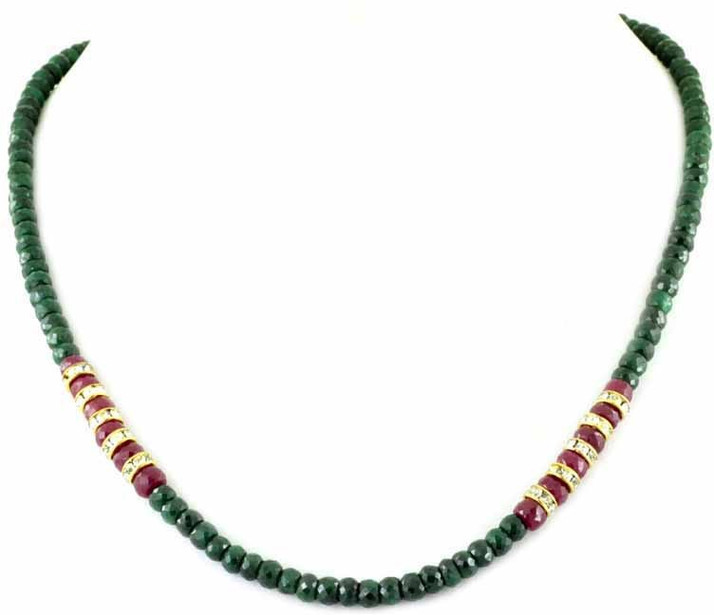 Ruby Beads Stone Necklace Price 
