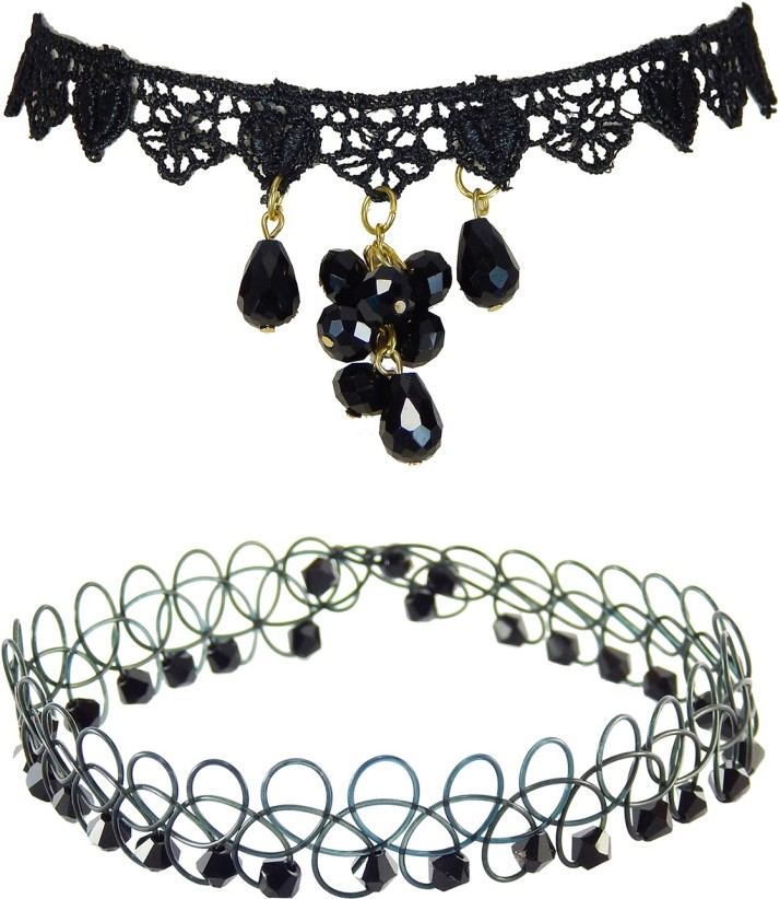 black choker necklace set