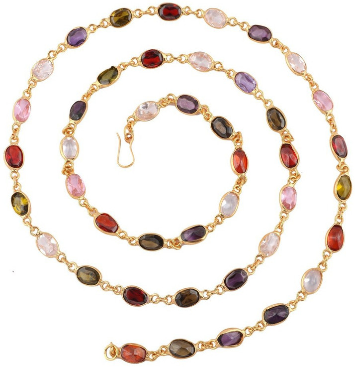 the jewelbox Navratna Mala Gold-plated 