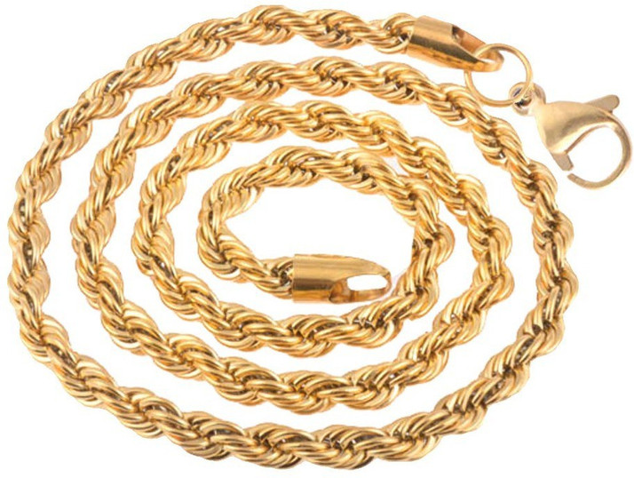 Men Style 5mm 14K YELLOW GOLD Rope 