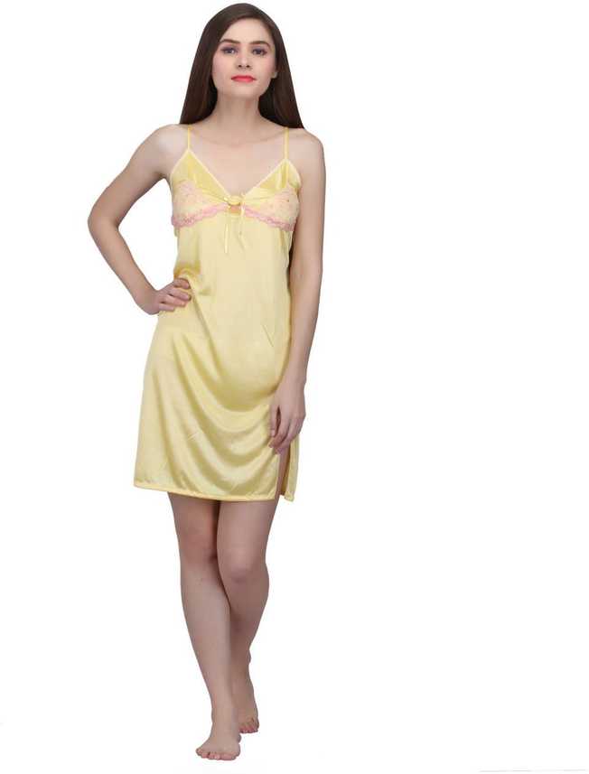 Valentine Women Nighty With Robe Buy Yellow Valentine