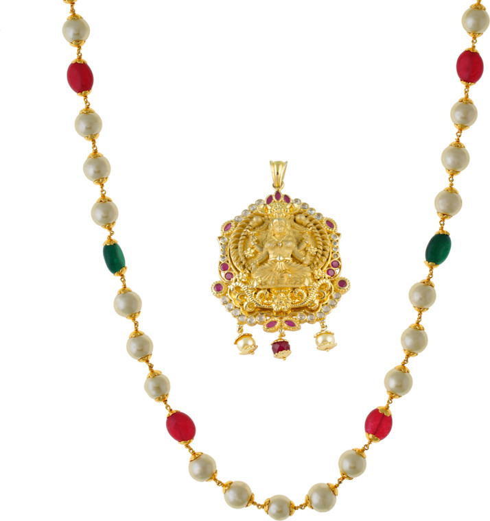 Vama Fashions Devi Lakshmi Pendant Gold 