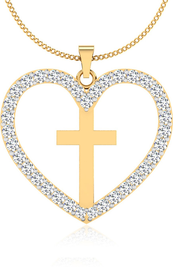 Buy IskiUski Cross Heart Pendant Gold 