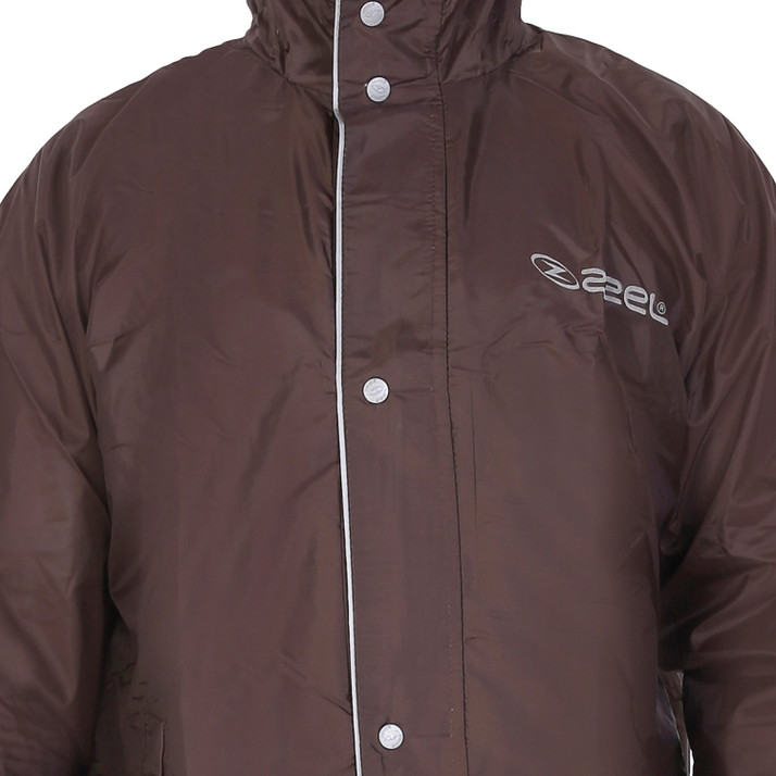ZEEL Striped Men Raincoat - Buy Brown 