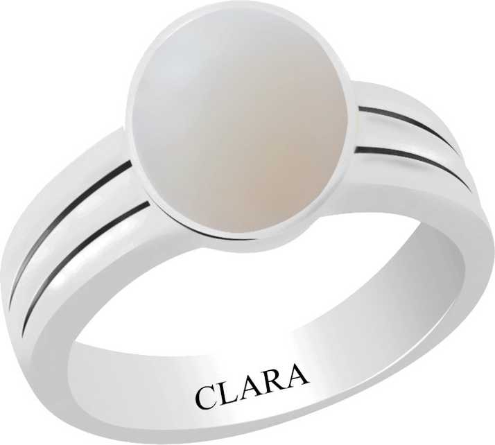 CLARA Certified Opal 4.8cts or 5.25ratti original stone Sterling Silver Astrological Ring for Men and Women CLARA Certified Opal 4.8cts or 5.25ratti original stone Sterling Silver Astrological Ring for Men and Women