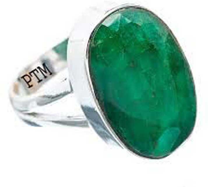 Ptm Natural Emerald Panna Gemstone 7 25 Ratti Or 6 60 Carat For Male And Female Sterling Silver Ring Price In India Buy Ptm Natural Emerald Panna Gemstone 7 25 Ratti Or 6 60 Carat