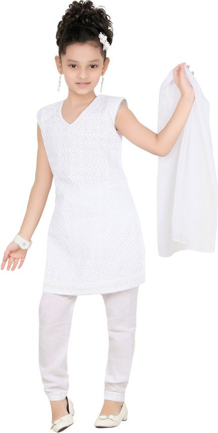 white kurti for 12 year girl