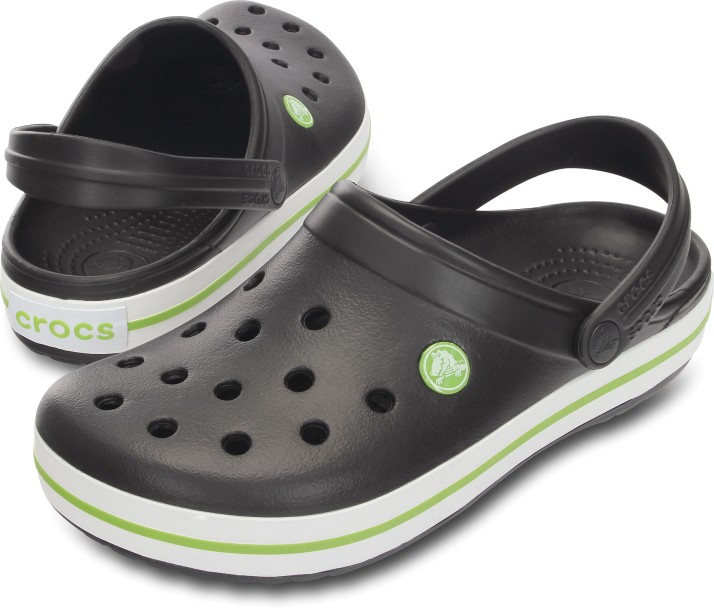 crocs black green