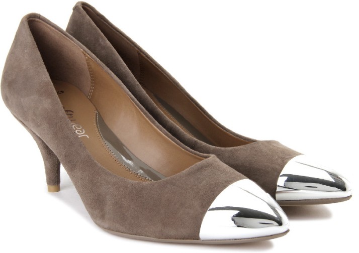 clarks silver heels