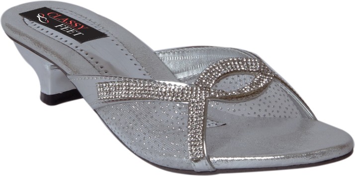 classy silver heels
