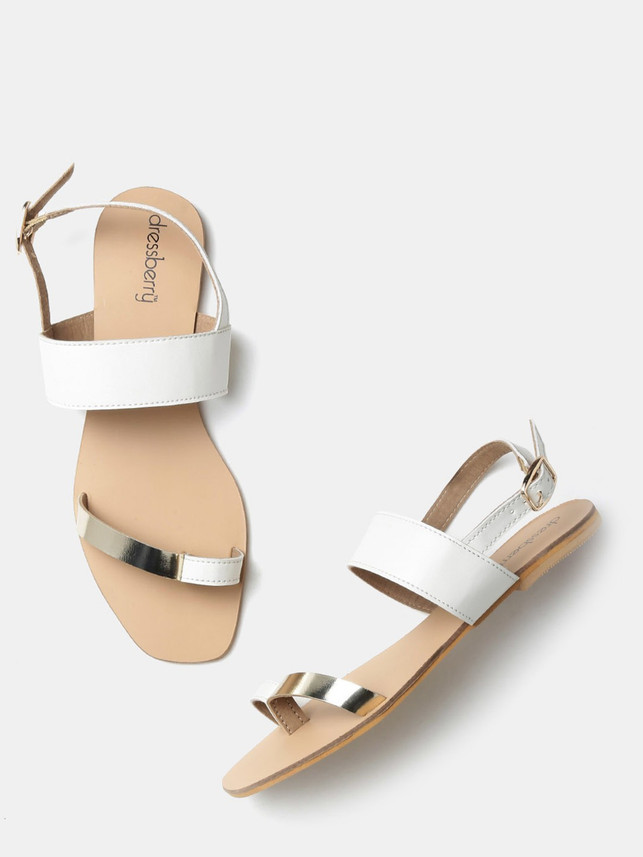 white and gold flats