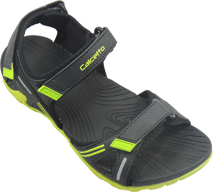 Calcetto Men Black, Green Sandals - Buy