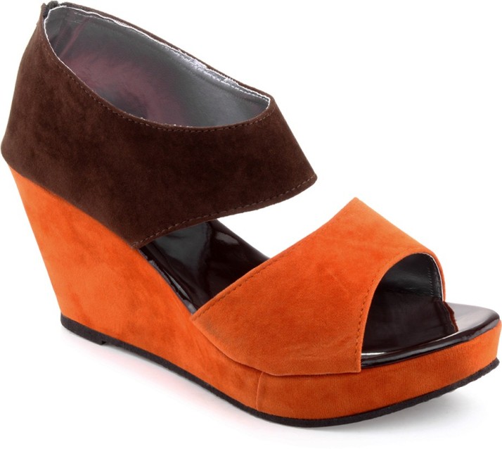 Kielz Ladies Women Orange Wedges - Buy 