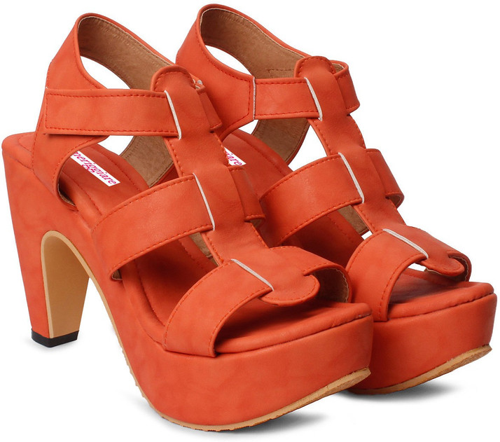 orange colour heels