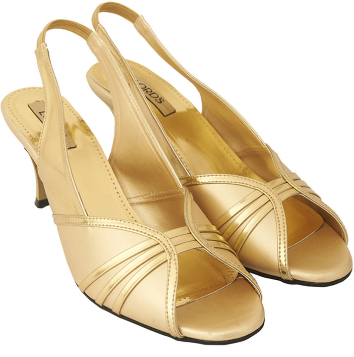Party Wear Women Gold Heels 