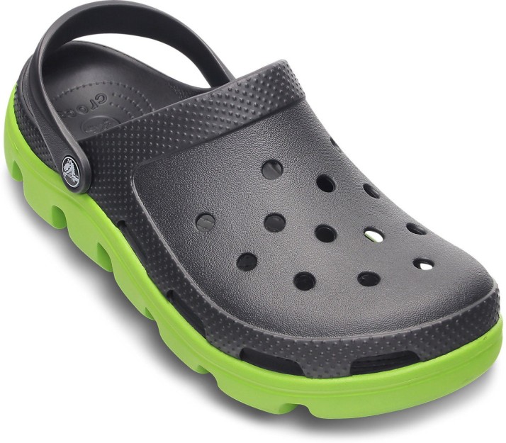 crocs grey and green