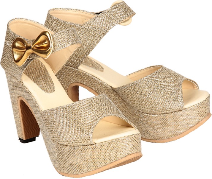 gold color heels