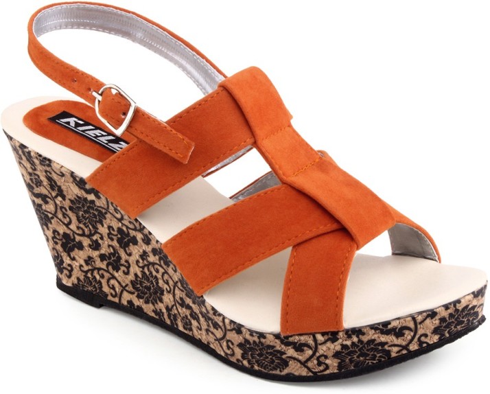 Kielz Ladies Women Orange Wedges - Buy 