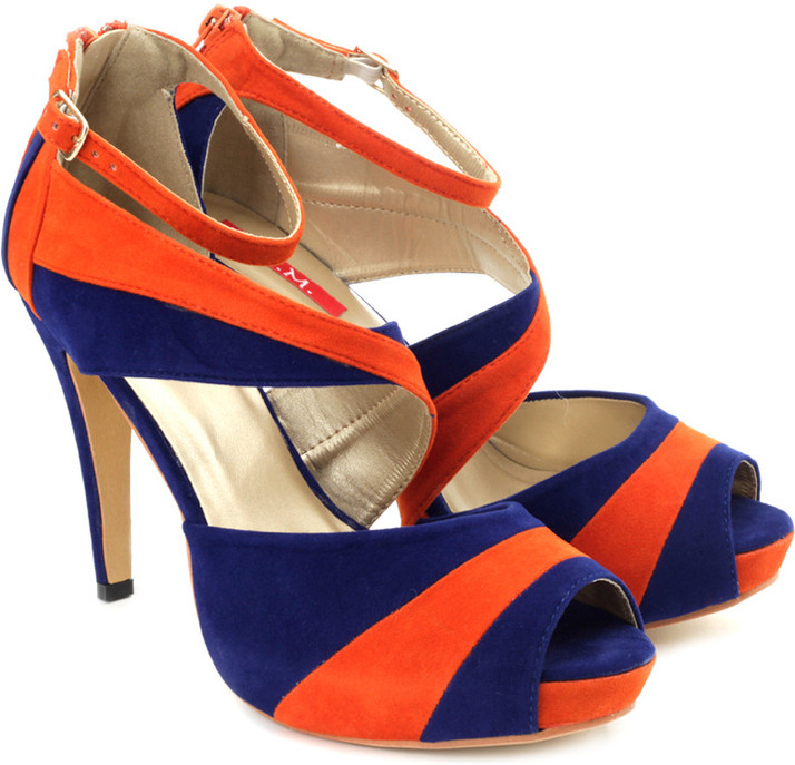 HM Women Women Blue, Orange Heels - Buy 