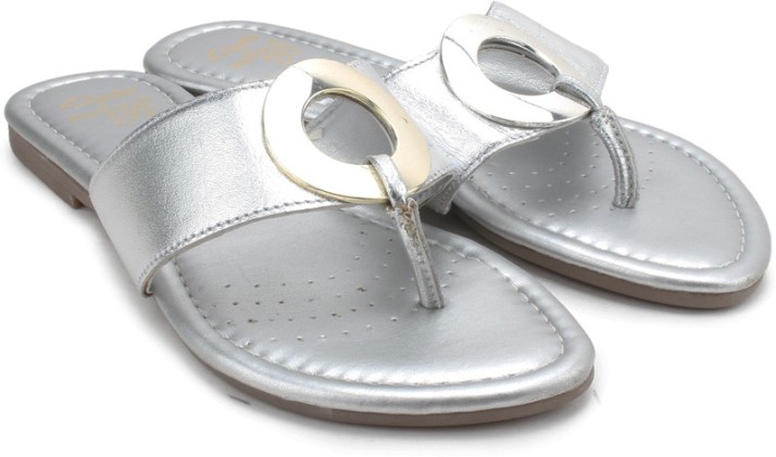 clarks silver flat sandals