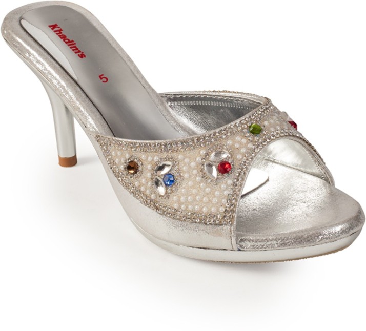 Khadim's Women Silver Heels - Buy 