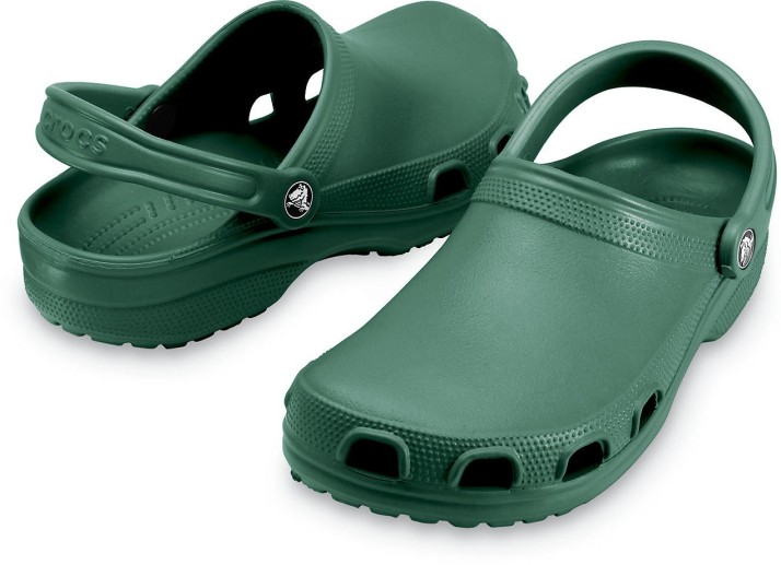 sage green crocs