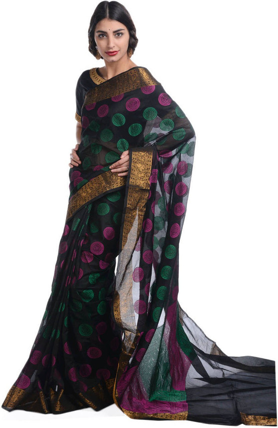 Buy BUNKAR Self Design Banarasi Cotton 