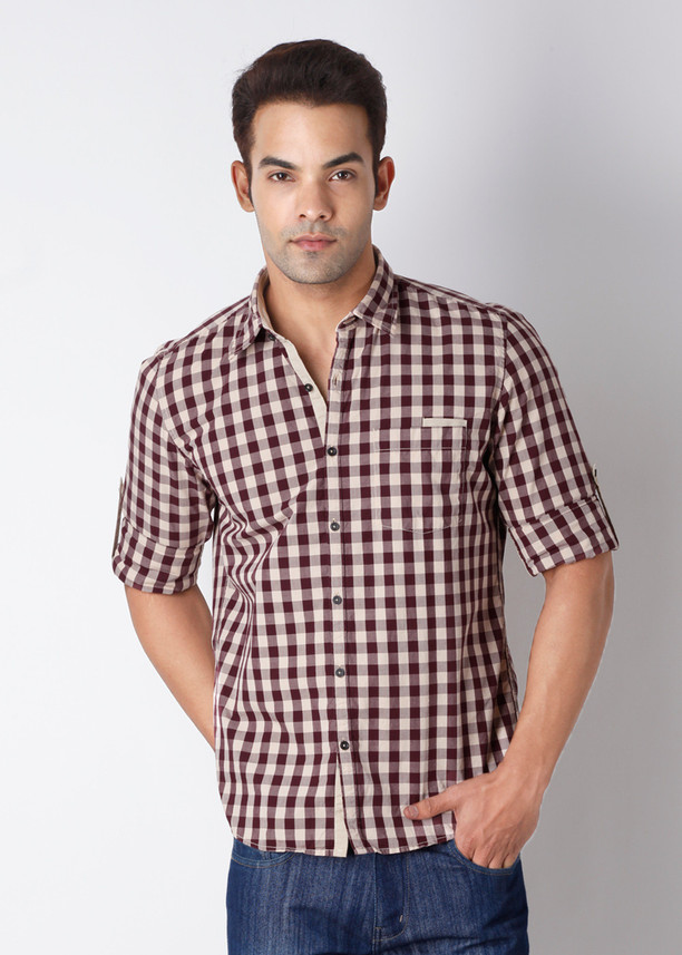 London Bridge Men Checkered Casual 