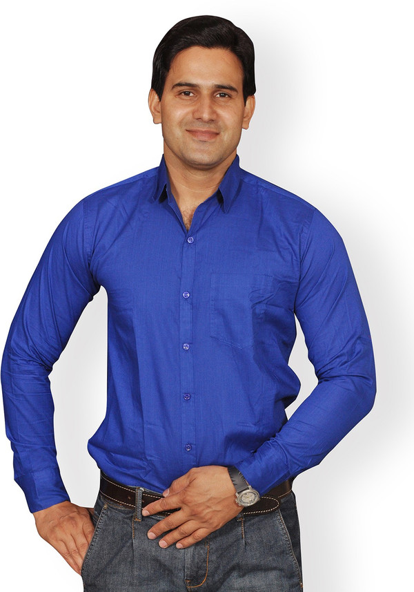 Mc-john Men Solid Formal Dark Blue 