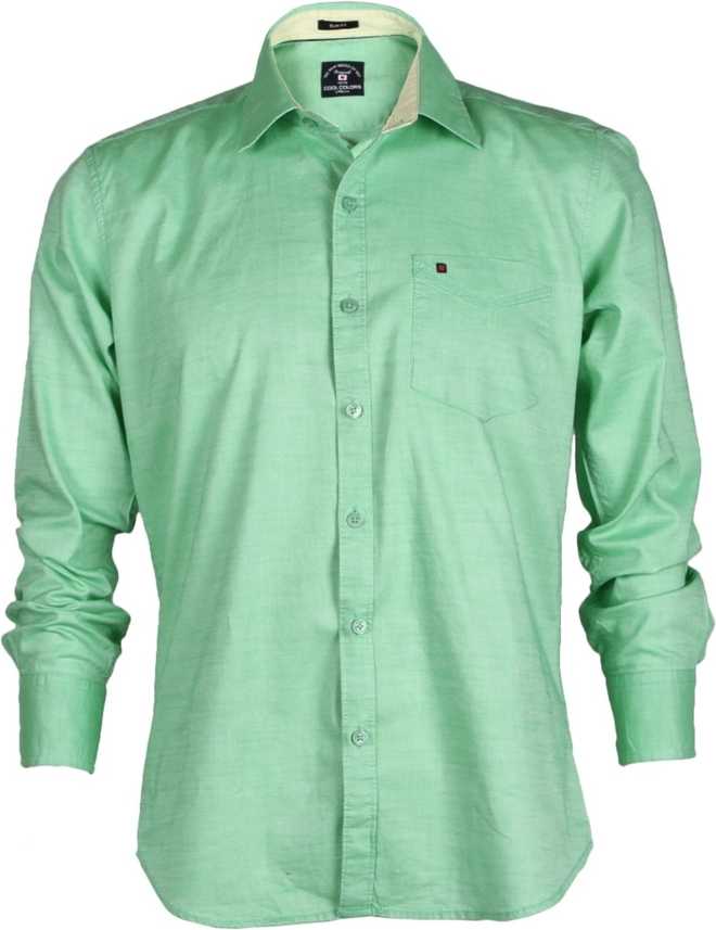 Cool Colors Men Solid Casual Green Shirt Buy Green Cool Colors
