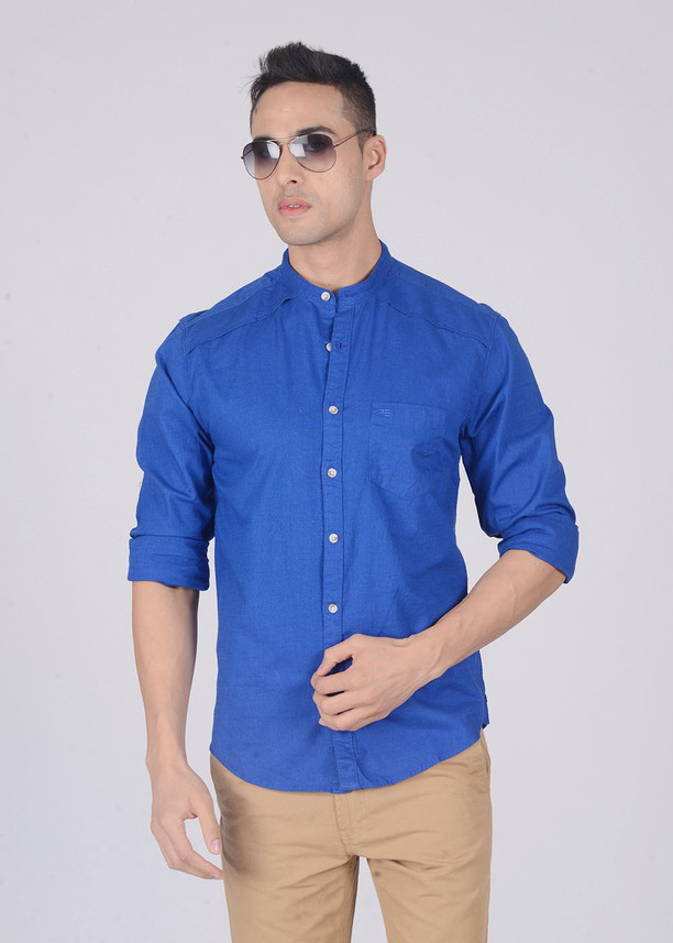 Buy Blue PETER ENGLAND Men Solid Casual 