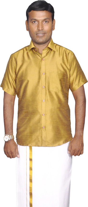 Prakasam Khadi Men Self Design Casual 