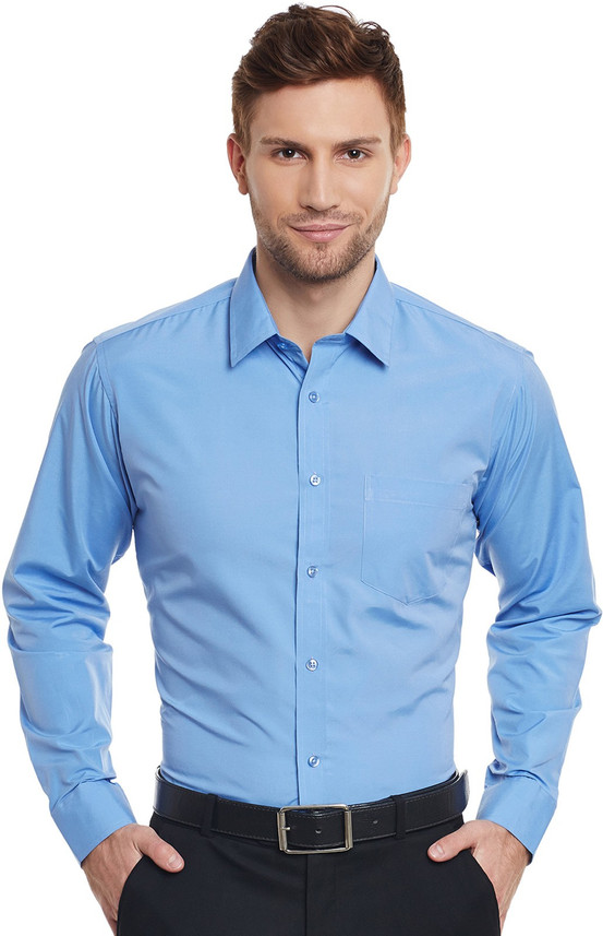 English Navy Men Solid Formal Blue 