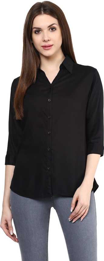 Mayra Women Solid Party Black Shirt Buy Black Mayra Women Solid Party Black Shirt Online At Best Prices In India Flipkart Com