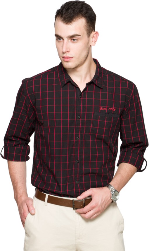 MAX Men Checkered Casual Black Shirt 